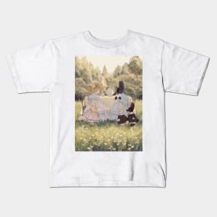 Rabbit and Cat Tea Time Kids T-Shirt